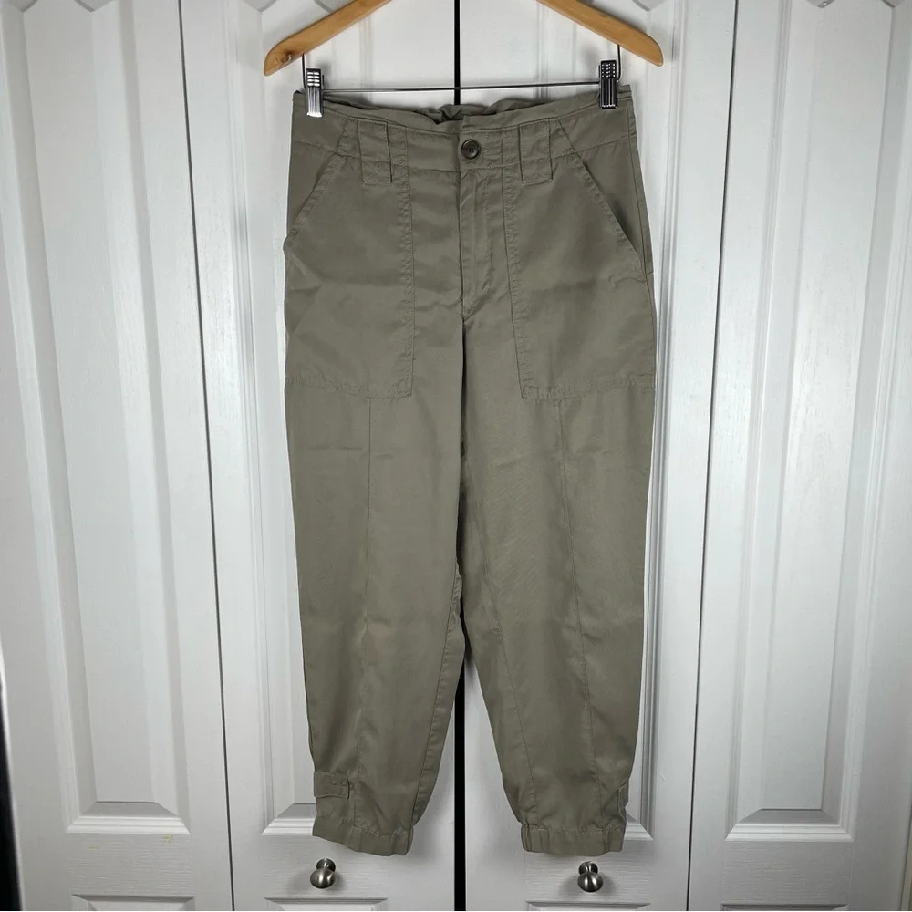 Banana Republic Utility Trouser Pants Women’s 6 Green Lyocell High Waist Baggy